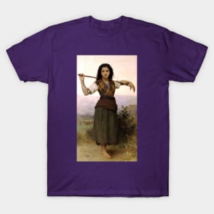 The Shepherdess - William Adolphe Bouguereau T-Shirt